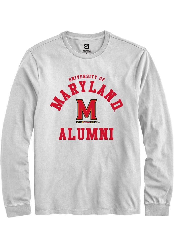 Maryland Terrapins White Alumni Arch Long Sleeve T-Shirt