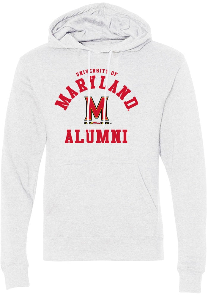 Maryland Terrapins Mens Ash Alumni Arch Long Sleeve Hoodie