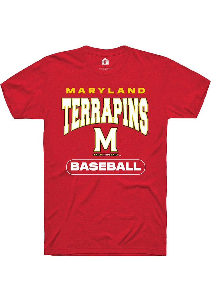 Maryland Terrapins Red Baseball Short Sleeve T-Shirt