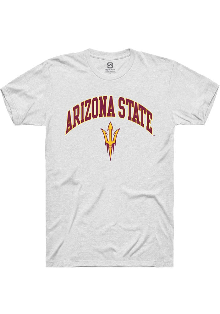 Arizona State Sun Devils White Arch Logo Short Sleeve T-Shirt