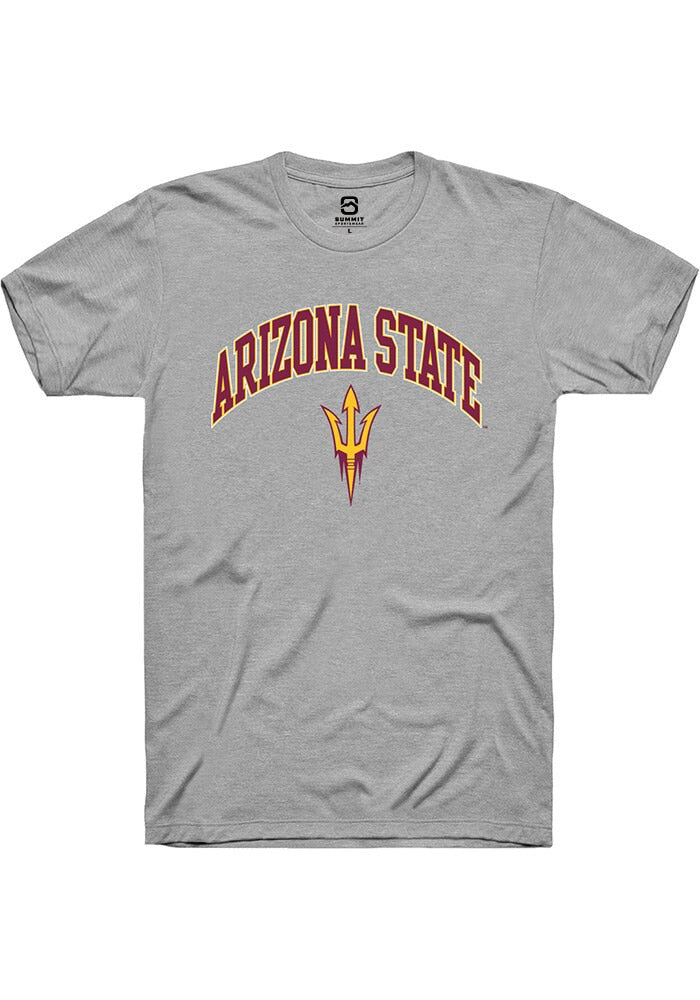 Arizona State Sun Devils Grey Arch Logo Short Sleeve T-Shirt