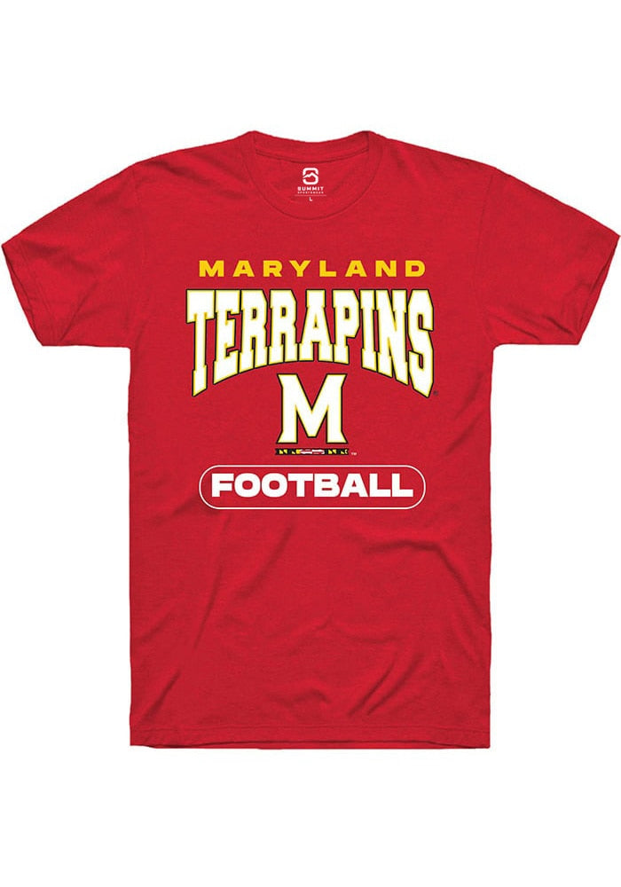 Maryland Terrapins Red Football Short Sleeve T-Shirt