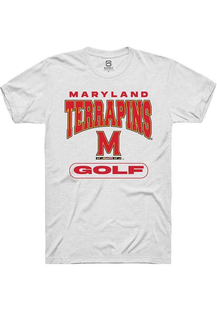 Maryland Terrapins White Golf Short Sleeve T-Shirt