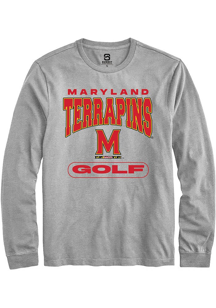 Maryland Terrapins Grey Golf Long Sleeve T-Shirt