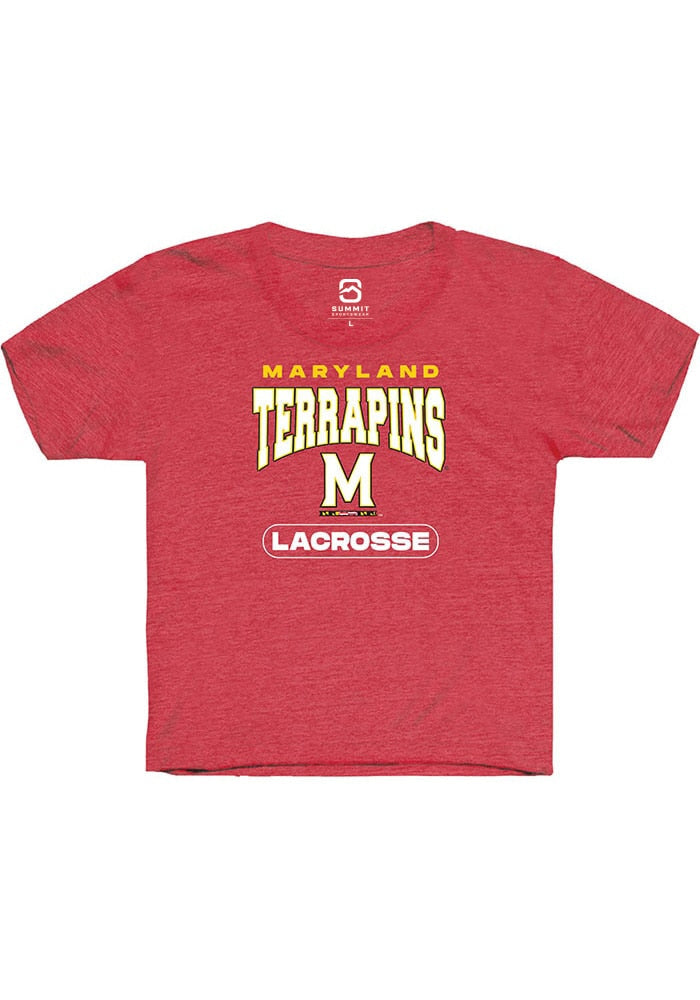 Maryland Terrapins Youth Red Lacrosse Short Sleeve T-Shirt