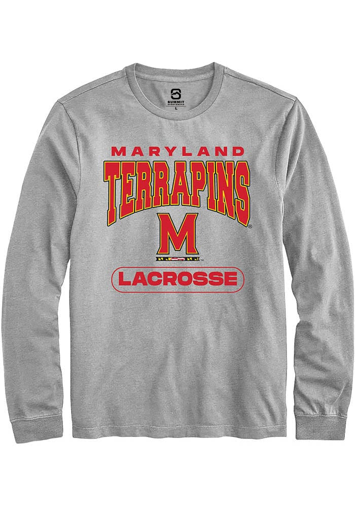 Maryland Terrapins Grey Lacrosse Long Sleeve T-Shirt