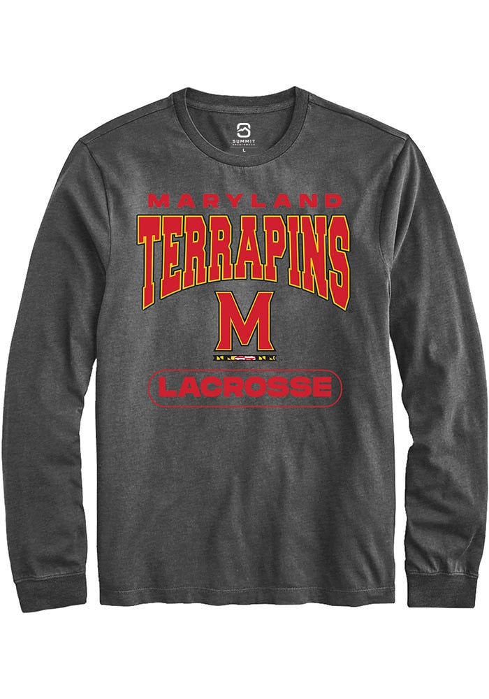 Maryland Terrapins Charcoal Lacrosse Long Sleeve T-Shirt
