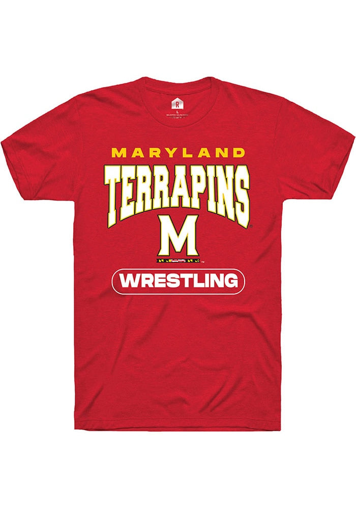 Maryland Terrapins Red Wrestling Short Sleeve T-Shirt
