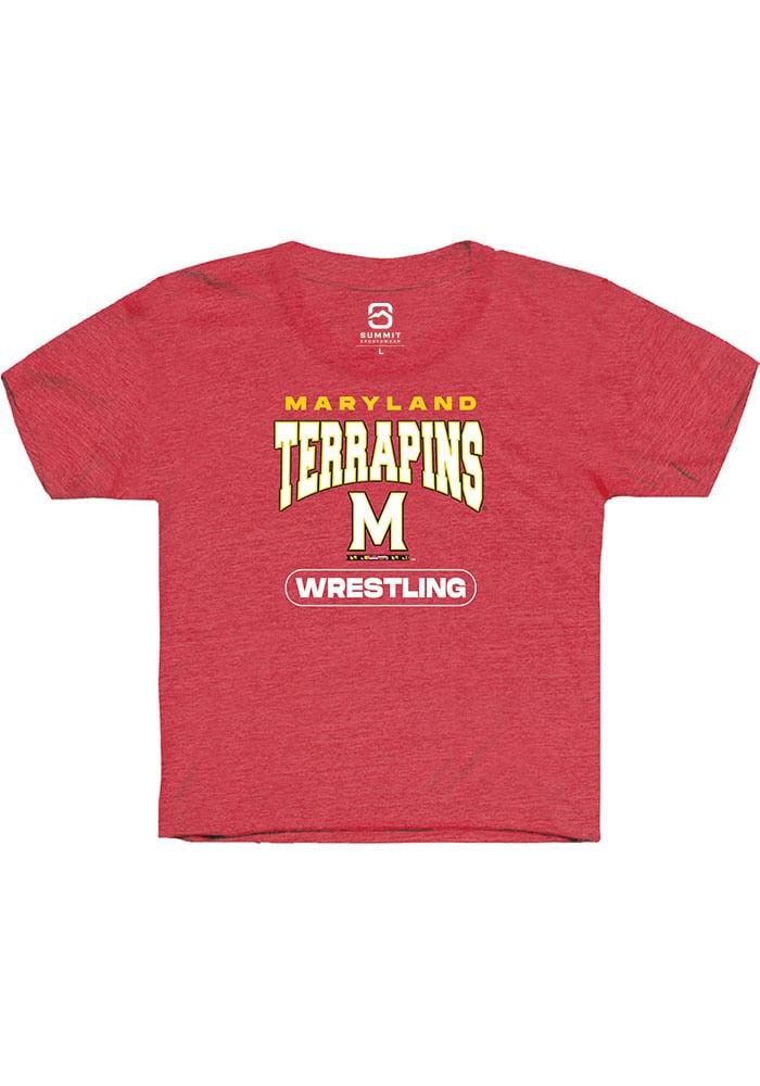 Maryland Terrapins Youth Red Wrestling Short Sleeve T-Shirt