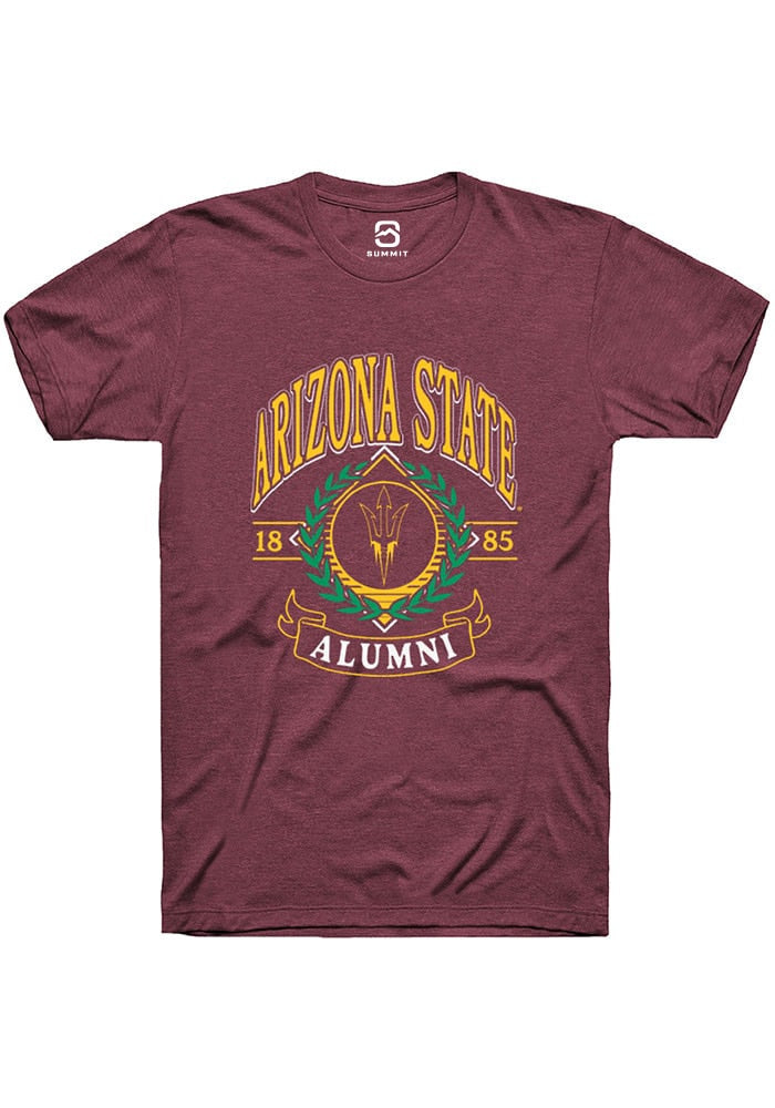 Arizona State Sun Devils Maroon Alumni Wreath Short Sleeve T-Shirt