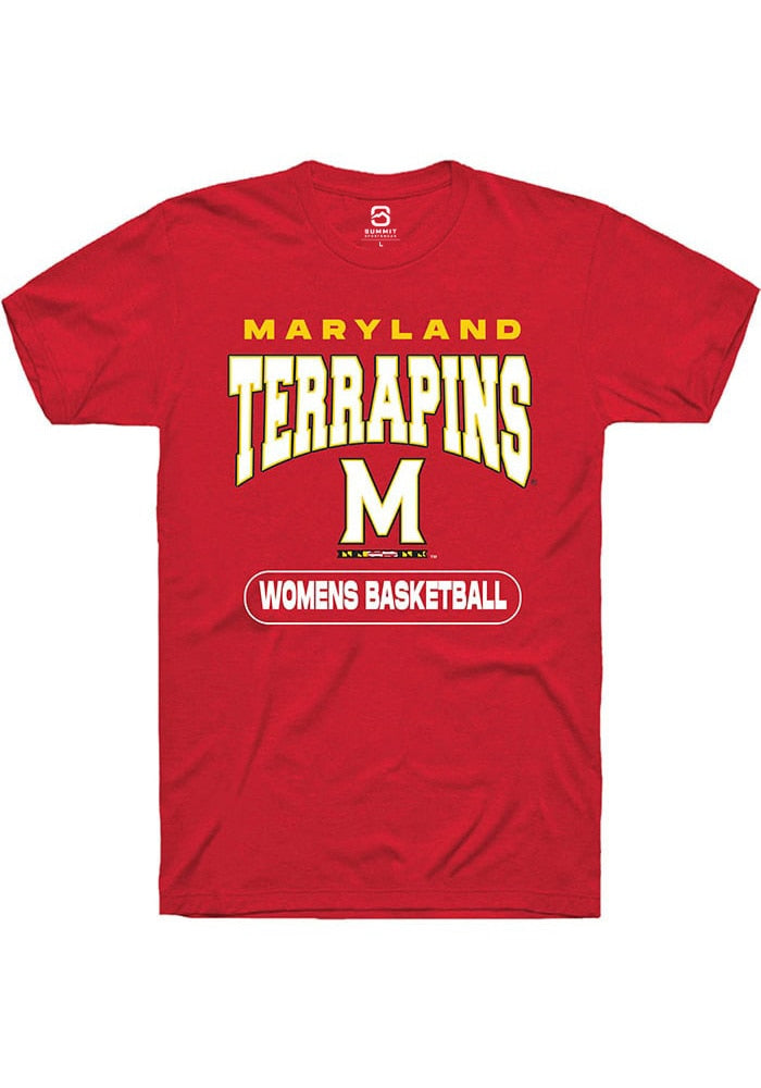 Maryland Terrapins Red Womens Basketball Short Sleeve T-Shirt