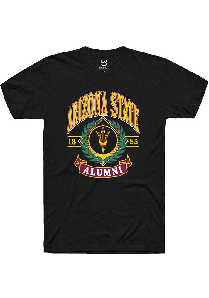 Arizona State Sun Devils Black Alumni Wreath Short Sleeve T-Shirt