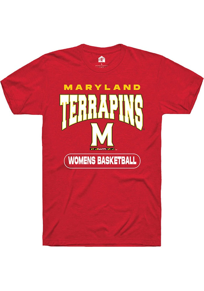 Maryland Terrapins Red Womens Basketball Short Sleeve T-Shirt