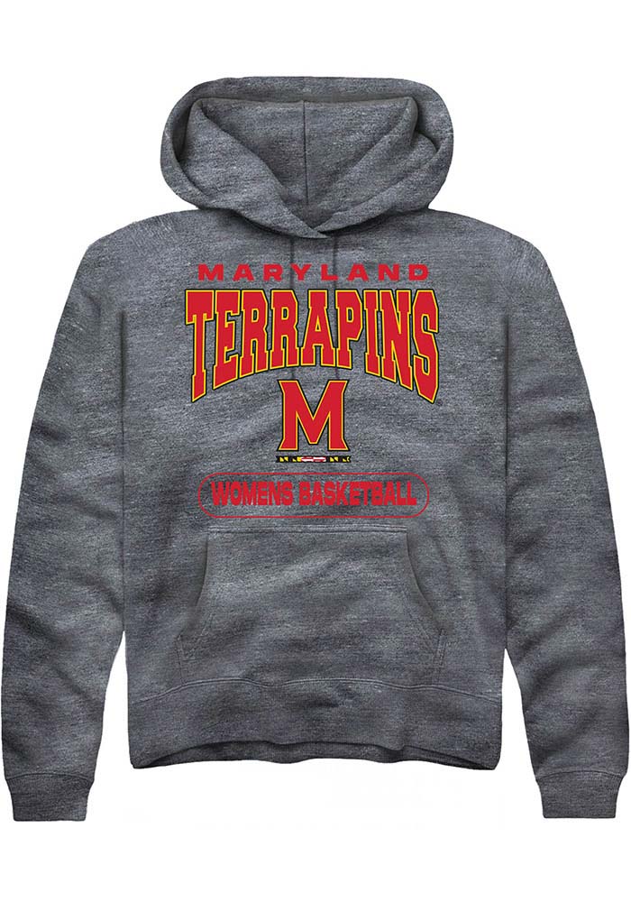 Maryland Terrapins Mens Charcoal Womens Basketball Long Sleeve Hoodie