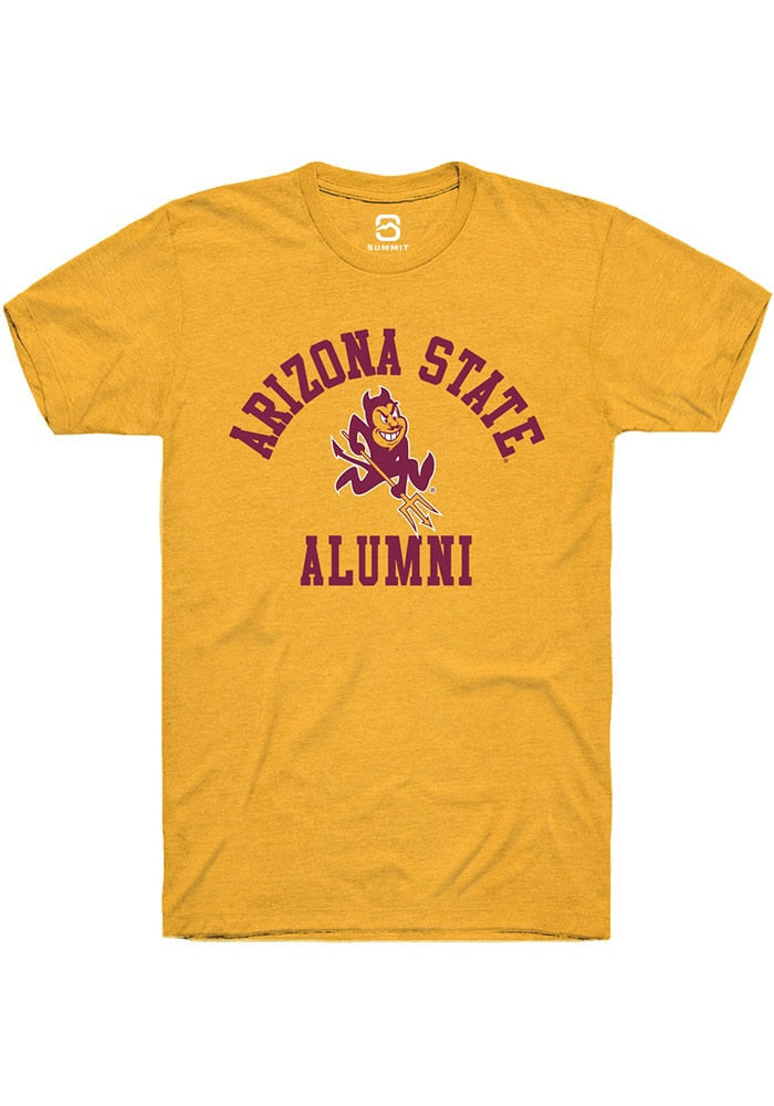 Arizona State Sun Devils Gold Alumni Arch Short Sleeve T-Shirt