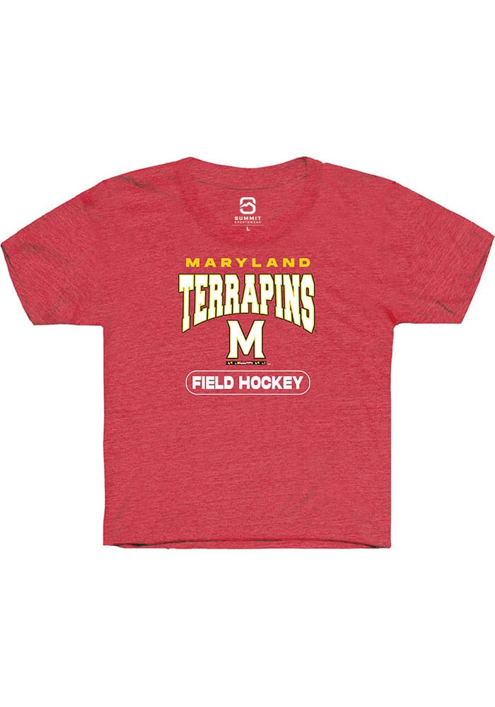 Maryland Terrapins Youth Red Field Hockey Short Sleeve T-Shirt
