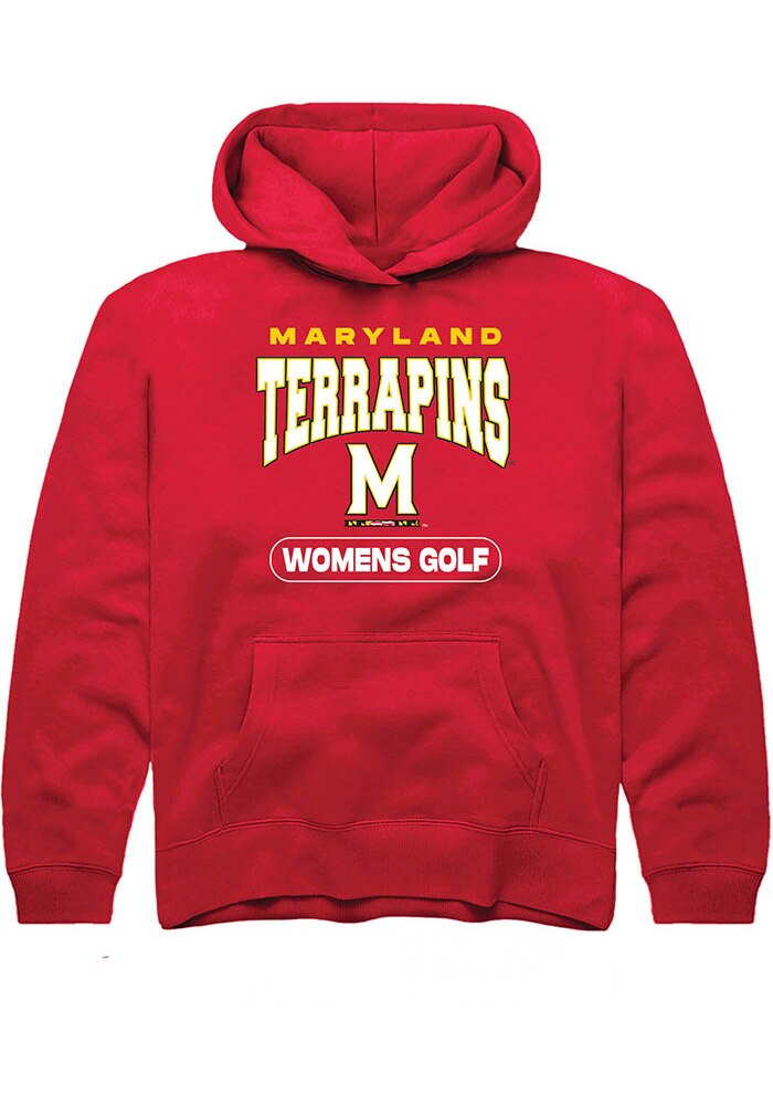 Maryland Terrapins Youth Red Womens Golf Long Sleeve Hoodie