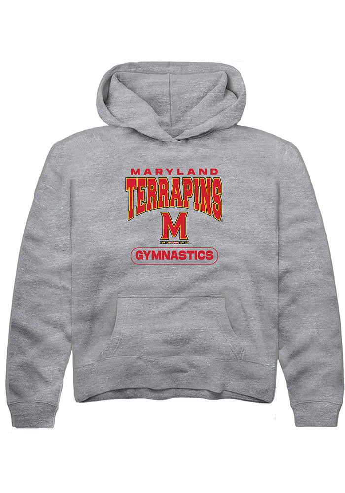 Maryland Terrapins Youth Grey Gymnastics Long Sleeve Hoodie