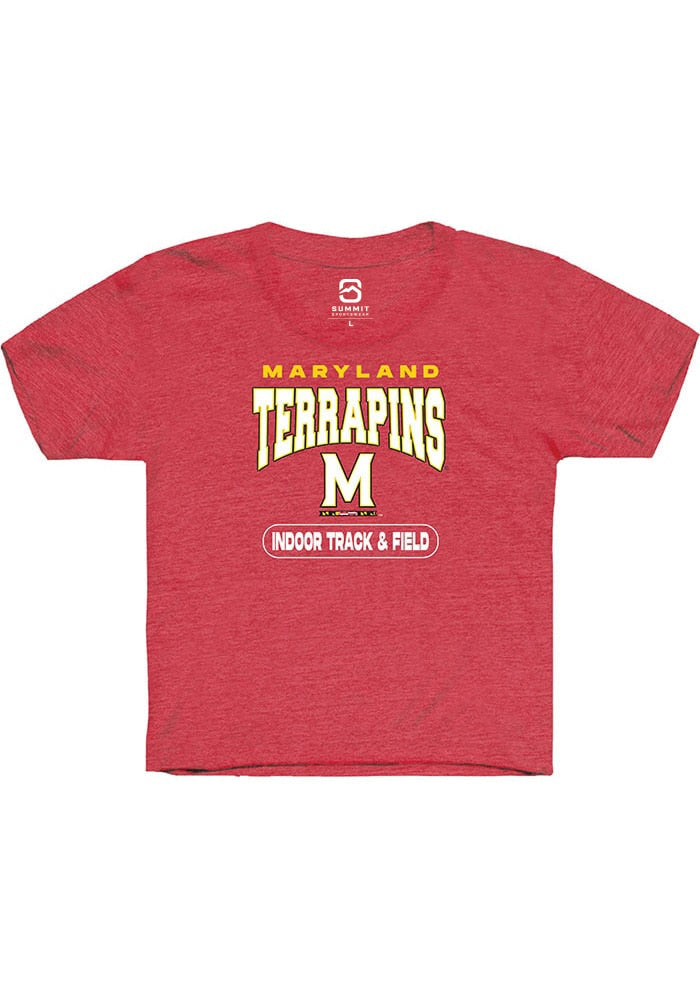 Maryland Terrapins Youth Red Indoor Track & Field Short Sleeve T-Shirt