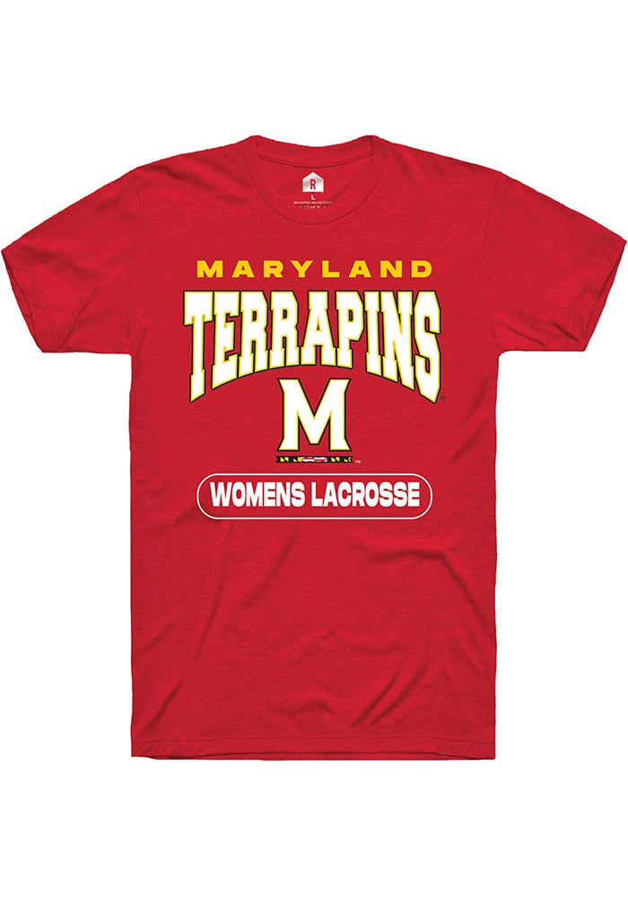 Maryland Terrapins Red Womens Lacrosse Short Sleeve T-Shirt