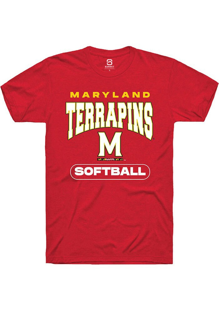 Maryland Terrapins Red Softball Short Sleeve T-Shirt