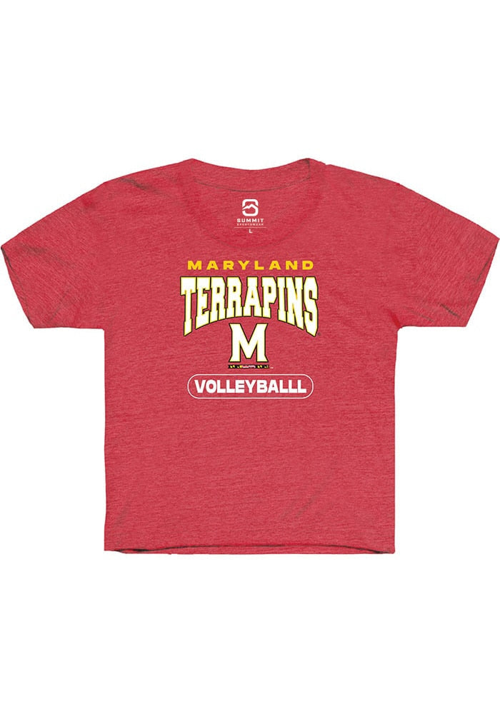 Maryland Terrapins Youth Red Volleyball Short Sleeve T-Shirt