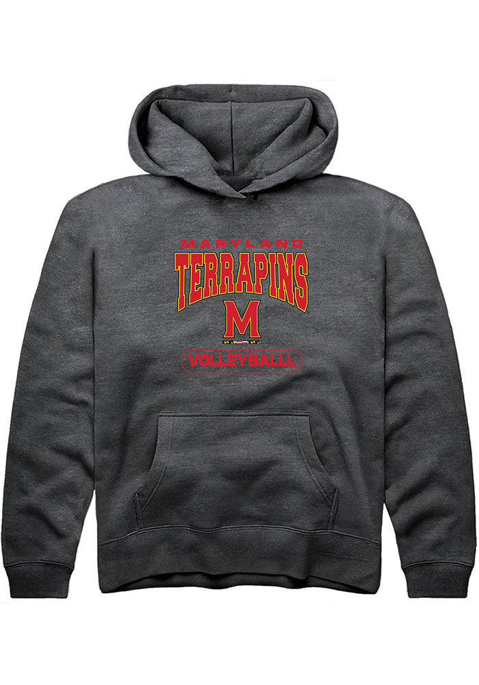 Maryland Terrapins Youth Charcoal Volleyball Long Sleeve Hoodie