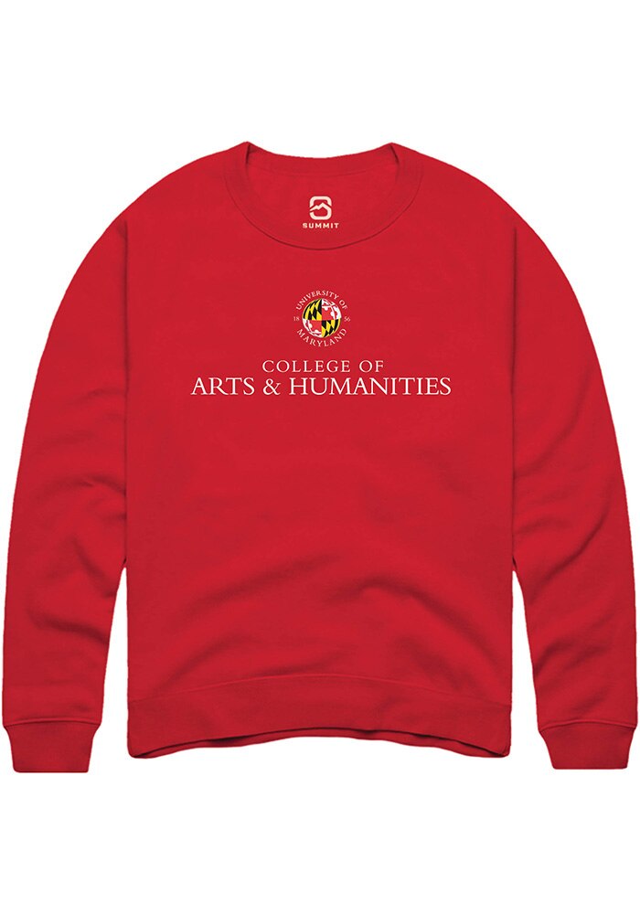 Maryland Terrapins Mens Red College of Arts and Humanities Long Sleeve Crew Sweatshirt