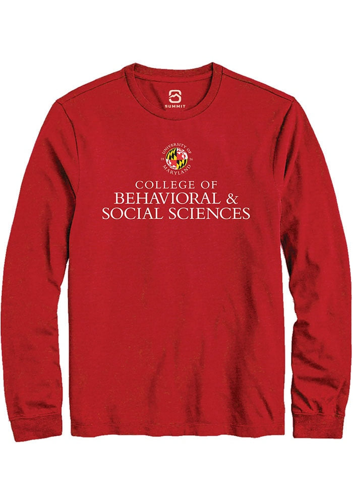 Maryland Terrapins Red College of Behavioral and Social Sciences Long Sleeve T-Shirt