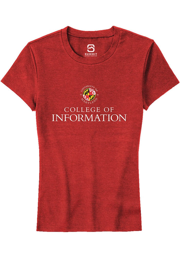 Maryland Terrapins Womens Red College of Information Studies Short Sleeve T-Shirt
