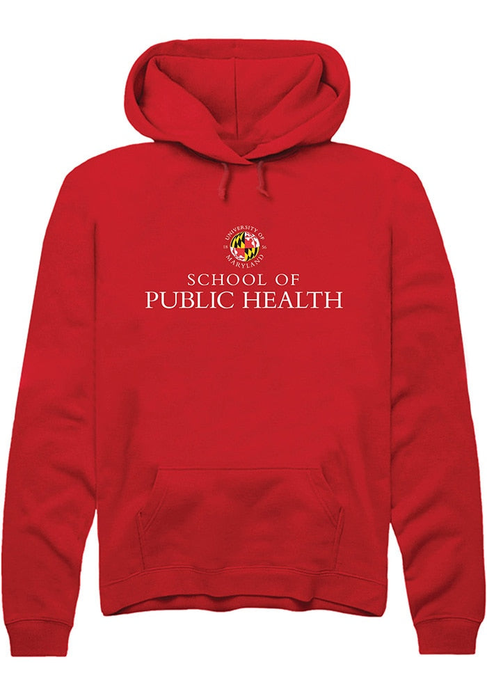 Maryland Terrapins Mens Red School of Public Health Long Sleeve Hoodie