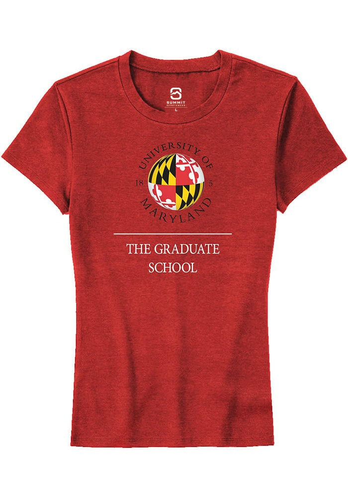 Maryland Terrapins Womens Red The Graduate School Short Sleeve T-Shirt