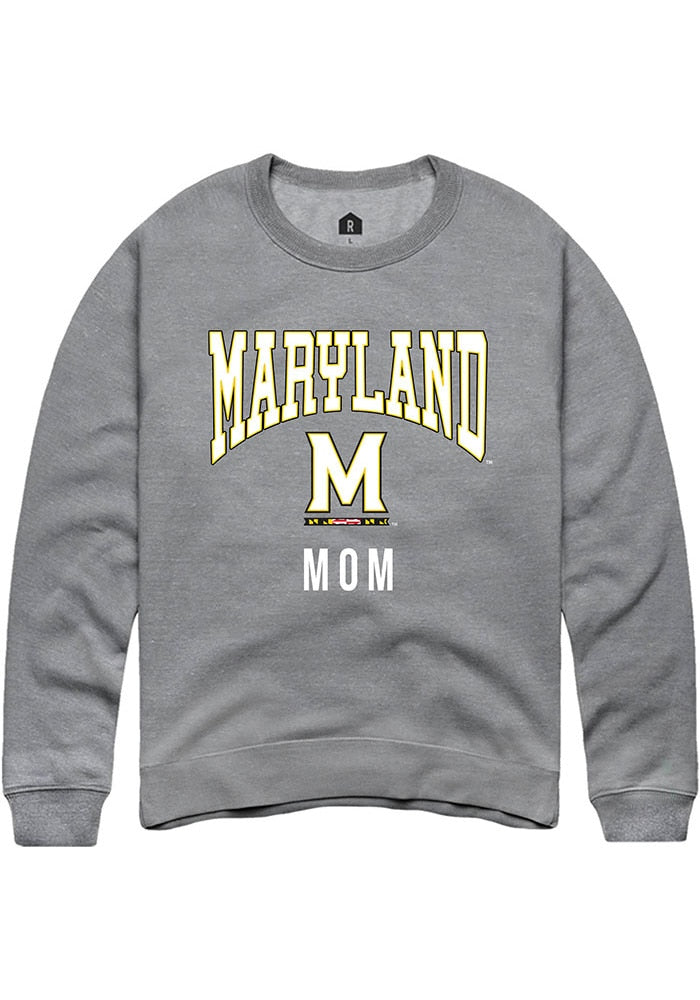 Maryland Terrapins Mens Grey Mom Long Sleeve Crew Sweatshirt