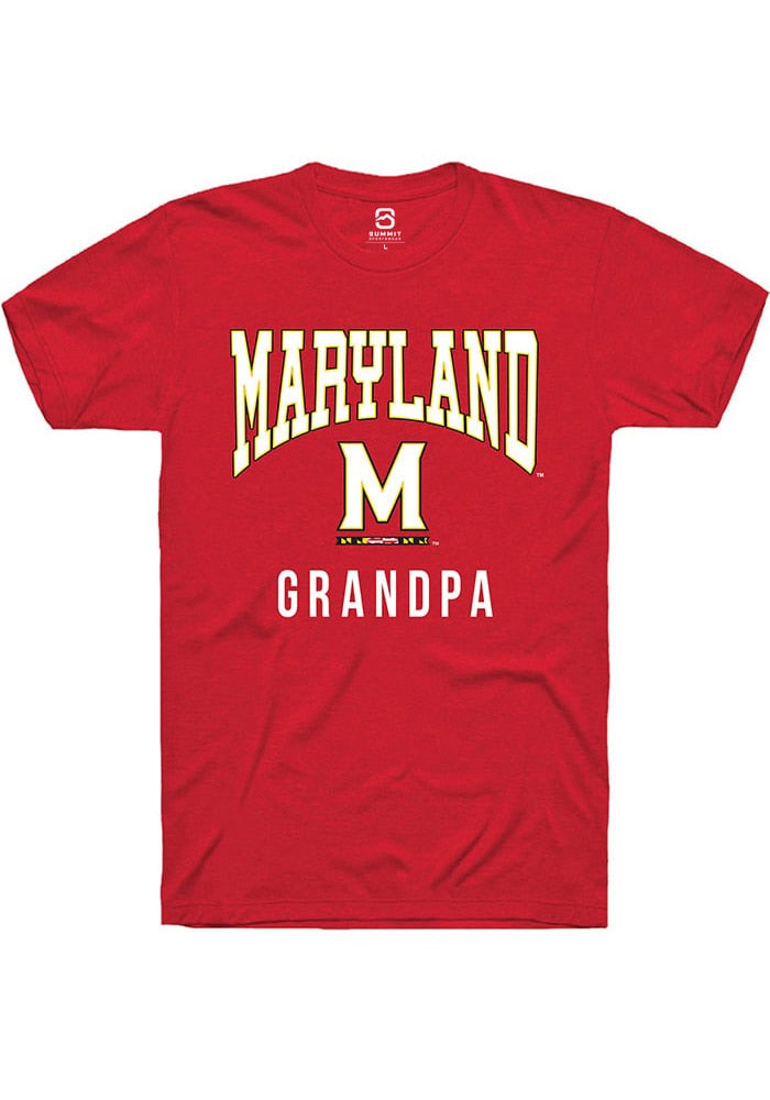 Maryland Terrapins Red Grandpa Short Sleeve T-Shirt