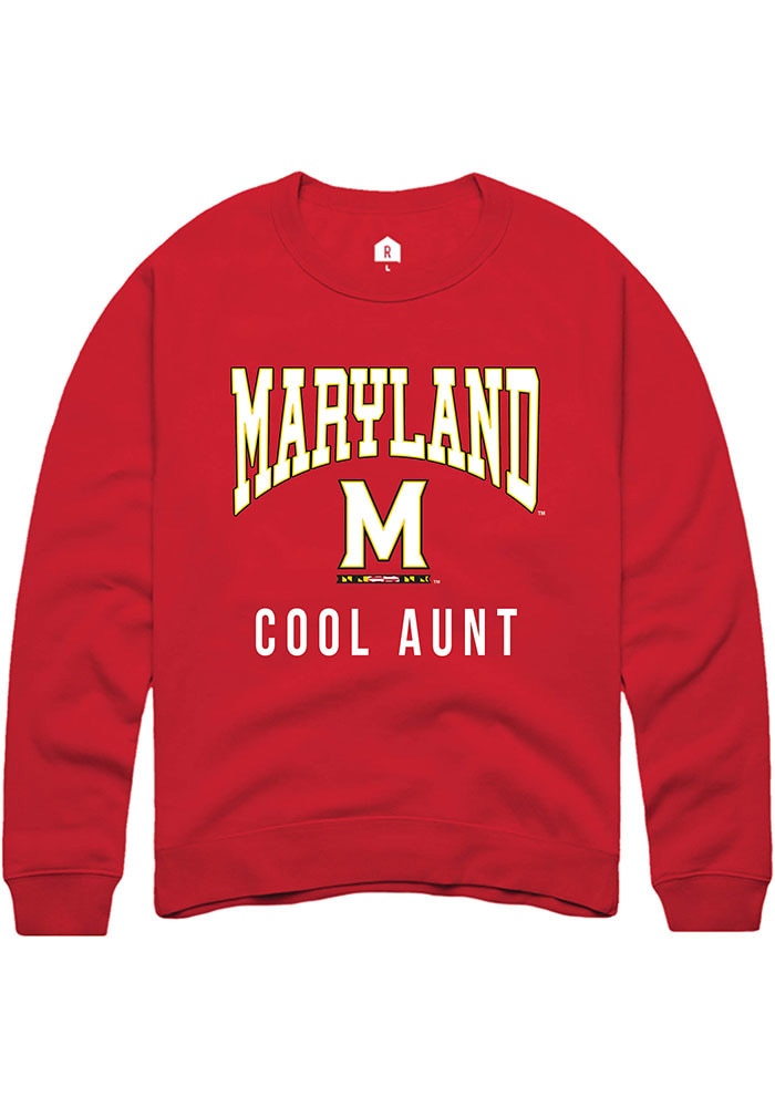 Maryland Terrapins Mens Red Cool Aunt Long Sleeve Crew Sweatshirt