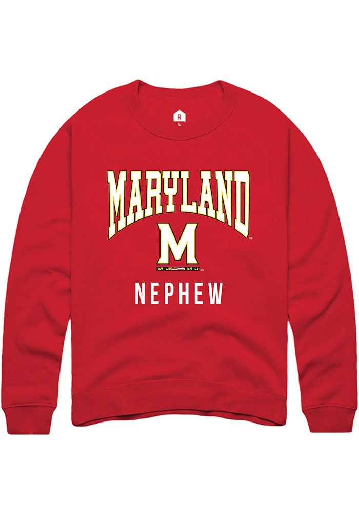 Maryland Terrapins Mens Red Nephew Long Sleeve Crew Sweatshirt