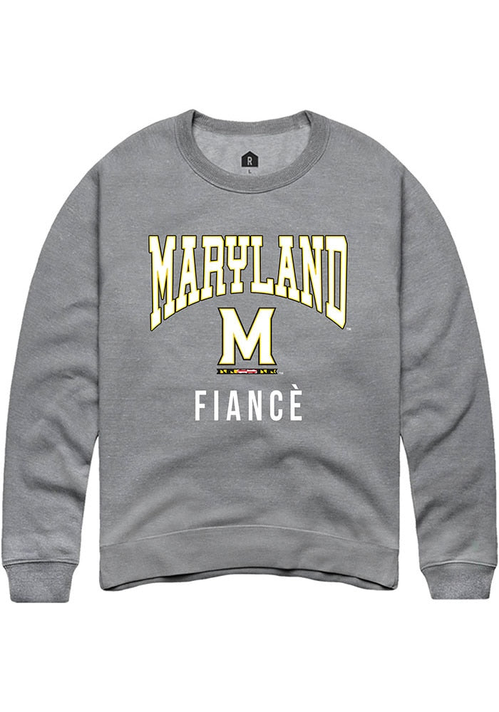 Maryland Terrapins Mens Grey Fiancé Long Sleeve Crew Sweatshirt