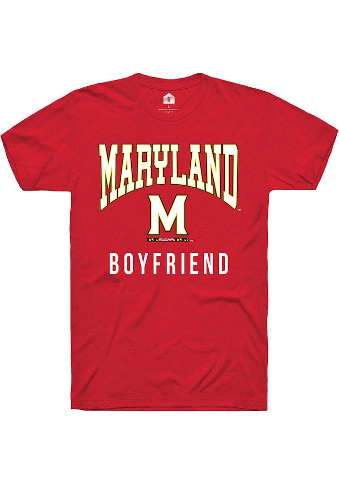 Maryland Terrapins Red Boyfriend Short Sleeve T-Shirt