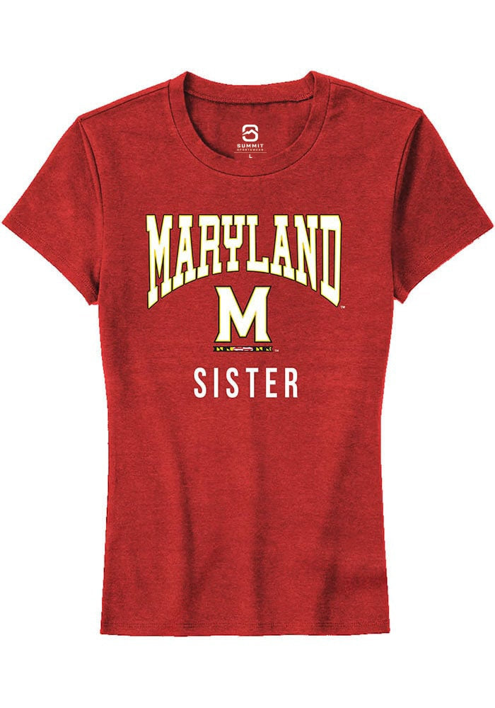Maryland Terrapins Womens Red Sister Short Sleeve T-Shirt