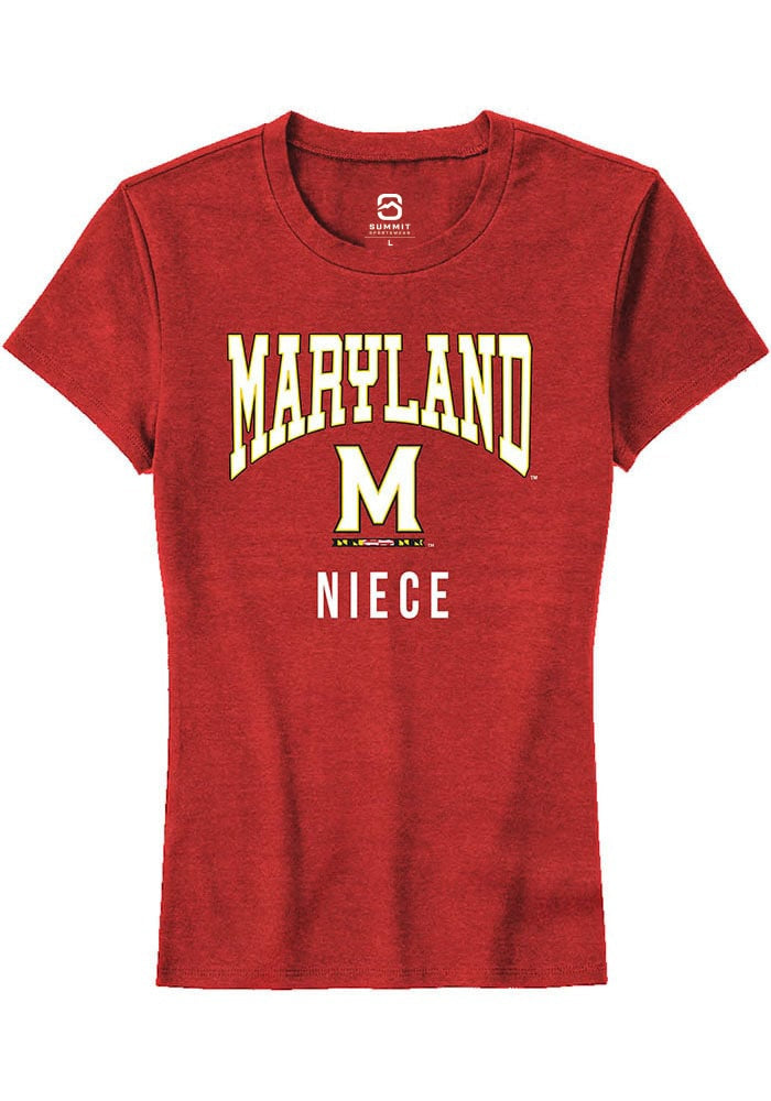 Maryland Terrapins Womens Red Niece Short Sleeve T-Shirt