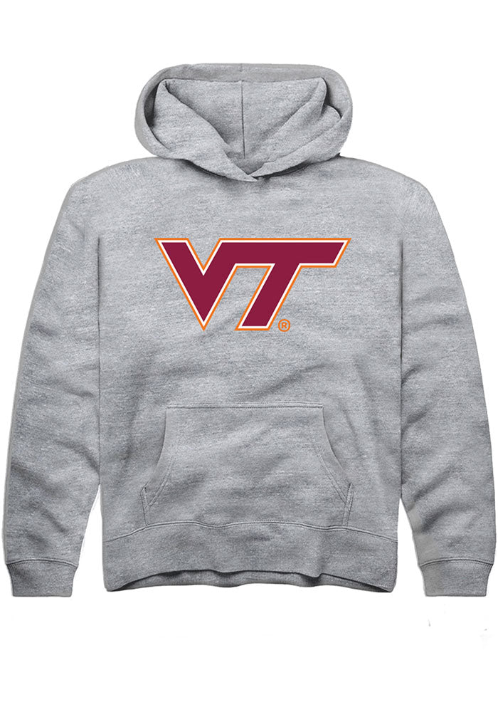 Virginia Tech Hokies Youth Grey Primary Long Sleeve Hoodie