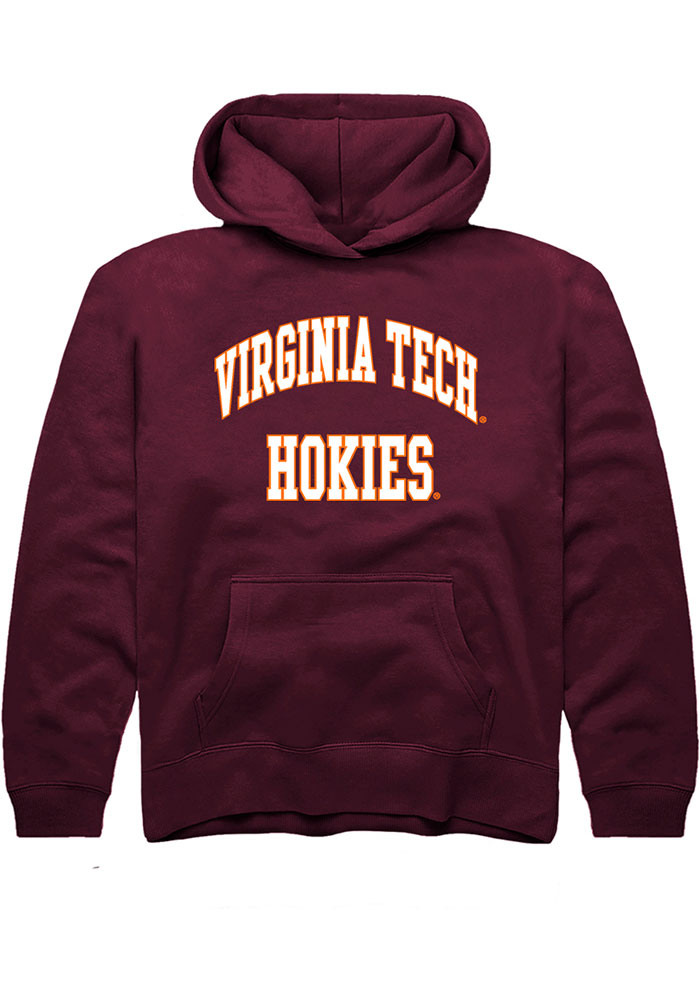 Virginia Tech Hokies Youth Maroon Arch Stack Long Sleeve Hoodie