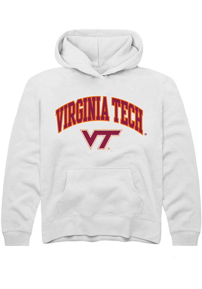 Virginia Tech Hokies Youth White Arch Logo Long Sleeve Hoodie