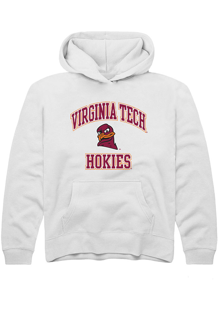 Virginia Tech Hokies Youth White No 1 Neutral Long Sleeve Hoodie