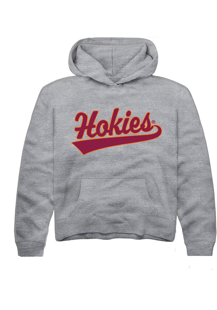 Virginia Tech Hokies Youth Grey Tail Long Sleeve Hoodie
