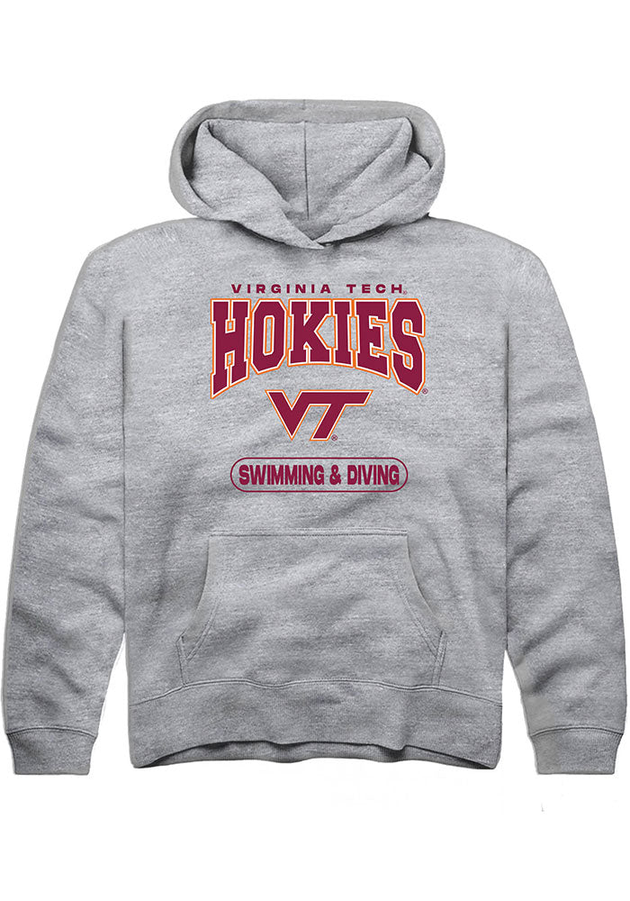 Virginia Tech Hokies Youth Grey Swimming & Diving Long Sleeve Hoodie