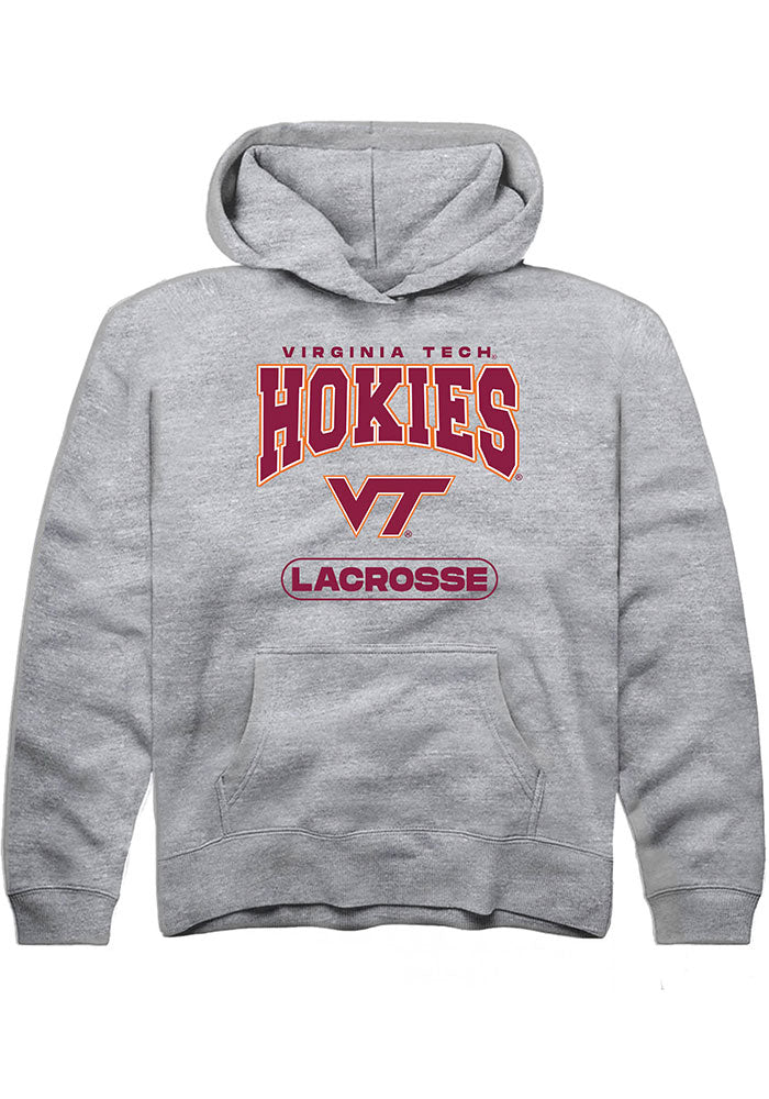 Virginia Tech Hokies Youth Grey Lacrosse Long Sleeve Hoodie