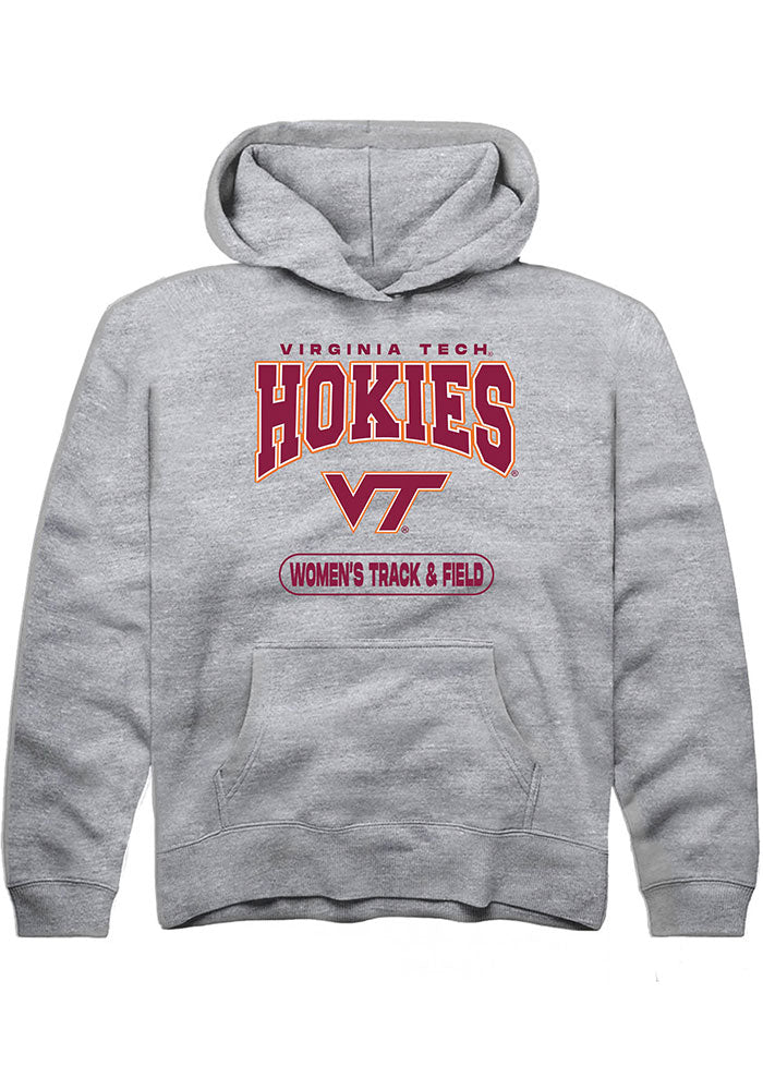 Virginia Tech Hokies Youth Grey Women's Track & Field Long Sleeve Hoodie