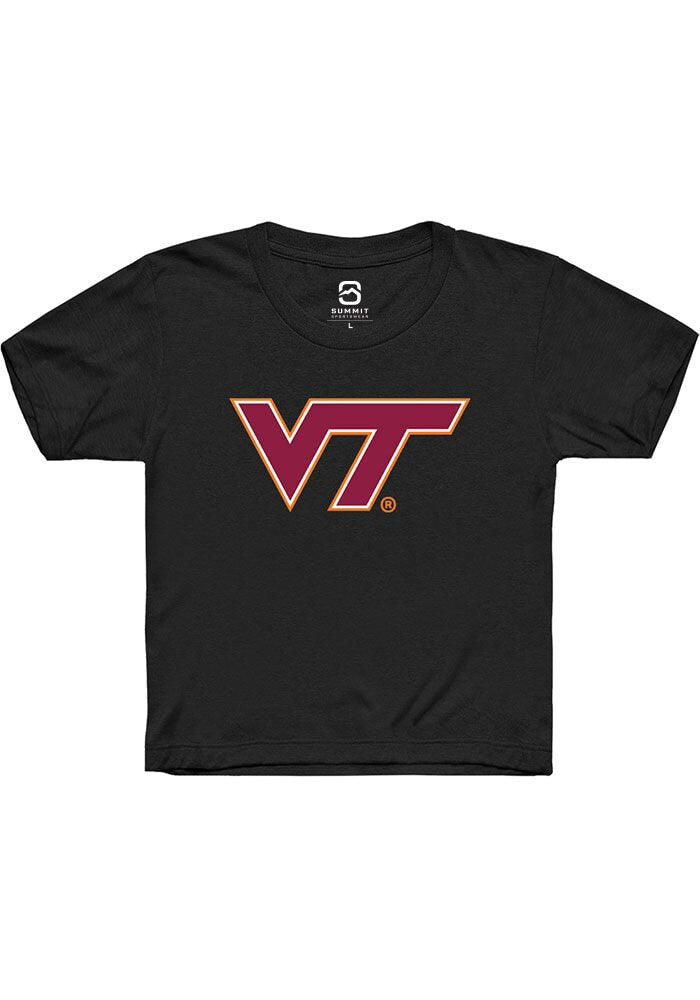 Virginia Tech Hokies Youth Black Primary Short Sleeve T-Shirt
