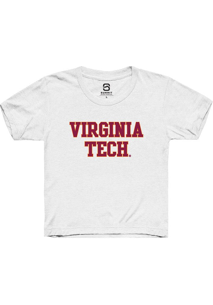 Virginia Tech Hokies Youth White Straight Block Short Sleeve T-Shirt